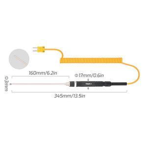 K-Type Probe Use With Thermometer, TASI TB601-1 Liquid Probe, TASI TB601-2 Surface Probe, TASI TB601-3 Surface Thermocouple, TASI TB601-4 Elbow Surface Thermocouple, TASI TB601-5 Pointed Needle Liquid Probe
