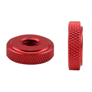 Knurled Aluminum Alloy Single Layer Hand Tight Nut Thin Small Step Nut, M3 - D11x3Red, M4 - D12x3Red, M5 - D16x4Red, M6 - D20x5Red, M8 - D20x6Red, M10 - D20x8Red, M10 - D30x8Red - laboratorydeal