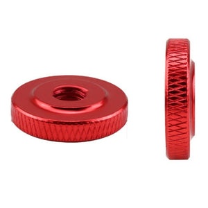 Knurled Aluminum Alloy Single Layer Hand Tight Nut Thin Small Step Nut, M3 - D11x3Red, M4 - D12x3Red, M5 - D16x4Red, M6 - D20x5Red, M8 - D20x6Red, M10 - D20x8Red, M10 - D30x8Red - laboratorydeal