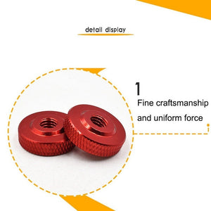 Knurled Aluminum Alloy Single Layer Hand Tight Nut Thin Small Step Nut, M3 - D11x3Red, M4 - D12x3Red, M5 - D16x4Red, M6 - D20x5Red, M8 - D20x6Red, M10 - D20x8Red, M10 - D30x8Red - laboratorydeal