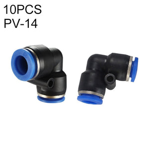 LAIZE 10pcs Plastic Elbow Pneumatic Quick Fitting Connector, PV-4, PV-6, PV-8, PV-10, PV-12, PV-14, PV-16