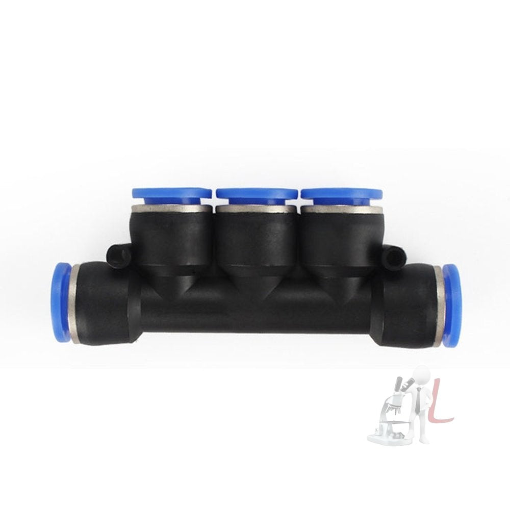 LAIZE 10pcs Plastic Five Port Pneumatic Quick Fitting Connector, PK-4, PK-6, PK-8, PK-10, PK-12