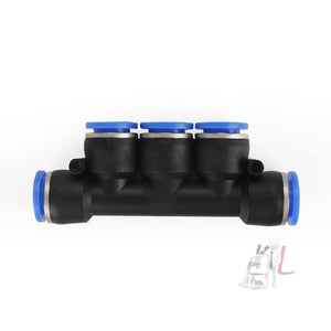 LAIZE 10pcs Plastic Five Port Pneumatic Quick Fitting Connector, PK-4, PK-6, PK-8, PK-10, PK-12