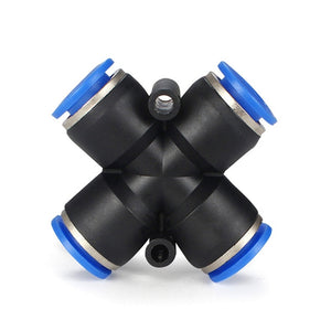 LAIZE 10pcs Plastic PZA Four-way Pneumatic Quick Fitting Connector, PZA-4, PZA-6, PZA-8, PZA-10, PZA-12