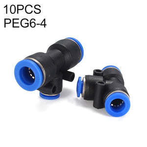 LAIZE 10pcs Plastic Y-type Tee Reducing Pneumatic Quick Fitting Connector, PEG6-4, PEG8-4, PEG8-6, PEG10-6, PEG10-8, PEG12-8, PEG12-10, PEG16-12