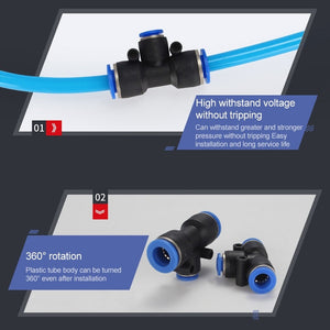 LAIZE 10pcs Plastic Y-type Tee Reducing Pneumatic Quick Fitting Connector, PEG6-4, PEG8-4, PEG8-6, PEG10-6, PEG10-8, PEG12-8, PEG12-10, PEG16-12