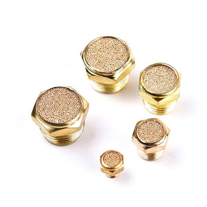 LAIZE 2pcs All Copper Flat Pneumatic Muffler, Caliber:4 Point, 1 Inch, 1 Point, 2 Point, 3 Point, 4 Point, 6 Point, M5