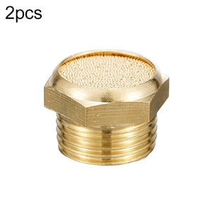 LAIZE 2pcs All Copper Flat Pneumatic Muffler, Caliber:4 Point, 1 Inch, 1 Point, 2 Point, 3 Point, 4 Point, 6 Point, M5