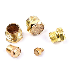 LAIZE 2pcs All Copper Flat Pneumatic Muffler, Caliber:4 Point, 1 Inch, 1 Point, 2 Point, 3 Point, 4 Point, 6 Point, M5
