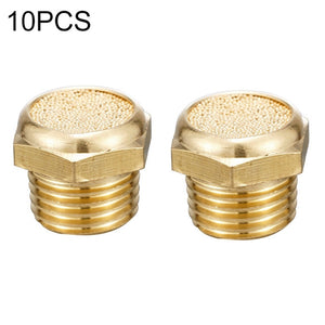 LAIZE 2pcs Semi Copper Flat Pneumatic Muffler, Caliber:4 Point, 1 Point, 2 Point, 3 Point, 4 Point