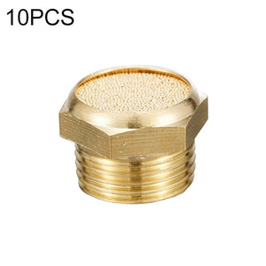 LAIZE 2pcs Semi Copper Flat Pneumatic Muffler, Caliber:4 Point, 1 Point, 2 Point, 3 Point, 4 Point