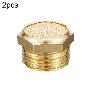 LAIZE 2pcs Semi Copper Flat Pneumatic Muffler, Caliber:4 Point, 1 Point, 2 Point, 3 Point, 4 Point