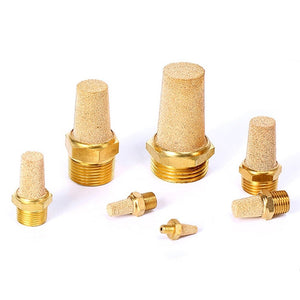 LAIZE Full Copper Long Pneumatic Muffler, 1 Inch, 1 Point, 2 Point, 3 Point, 4 Point, 6 Point, M5