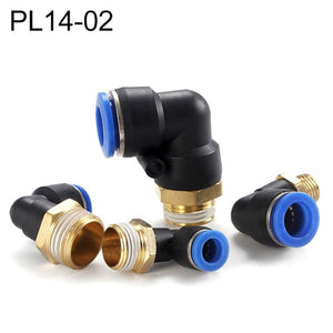 LAIZE Male Thread Elbow Pneumatic Quick Fitting Connector, PL14-02, PL14-03, PL14-04, PL16-02, PL16-03, PL16-04, PL16-06