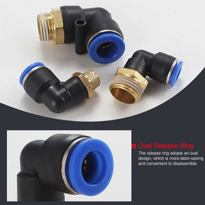 LAIZE Male Thread Elbow Pneumatic Quick Fitting Connector, PL14-02, PL14-03, PL14-04, PL16-02, PL16-03, PL16-04, PL16-06