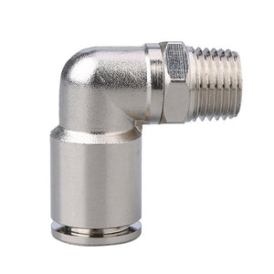 LAIZE Nickel Plated Copper Elbow Male Thread Pneumatic Quick Fitting Connector, PL4-01, PL4-02, PL4-M5, PL6-01, PL6-02, PL6-03, PL6-04, PL6-M5, PL8-01, PL8-02, PL8-03, PL8-04, PL10-01, PL10-02, PL10-03, PL10-04, PL12-01, PL12-02, PL12-03, PL12-04, PL14...