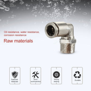 LAIZE Nickel Plated Copper Elbow Male Thread Pneumatic Quick Fitting Connector, PL16 - 03, PL16 - 04, PL16 - 06 - laboratorydeal