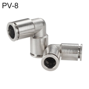 LAIZE Nickel Plated Copper Elbow Pneumatic Quick Connector, PV-4, PV-6, PV-8, PV-10, PV-12, PV-14