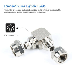 LAIZE Nickel Plated Copper Elbow Pneumatic Quick Connector, PV-6, PV-8, PV-10, PV-12