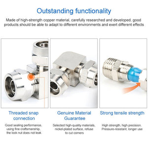 LAIZE Nickel Plated Copper Elbow Pneumatic Quick Connector, PV-6, PV-8, PV-10, PV-12