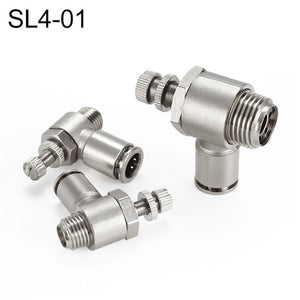 LAIZE Nickel Plated Copper Male Thread Throttle Valve Pneumatic Connector, SL4-01, SL4-02, SL4-M5, SL6-01, SL6-02, SL6-03, SL6-04, SL6-M5, SL8-01, SL8-02, SL8-03, SL8-04, SL10-01, SL10-02, SL10-03, SL10-04, SL12-02, SL12-03, SL12-04