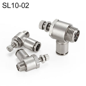 LAIZE Nickel Plated Copper Male Thread Throttle Valve Pneumatic Connector, SL4-01, SL4-02, SL4-M5, SL6-01, SL6-02, SL6-03, SL6-04, SL6-M5, SL8-01, SL8-02, SL8-03, SL8-04, SL10-01, SL10-02, SL10-03, SL10-04, SL12-02, SL12-03, SL12-04