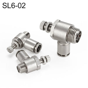 LAIZE Nickel Plated Copper Male Thread Throttle Valve Pneumatic Connector, SL4-01, SL4-02, SL4-M5, SL6-01, SL6-02, SL6-03, SL6-04, SL6-M5, SL8-01, SL8-02, SL8-03, SL8-04, SL10-01, SL10-02, SL10-03, SL10-04, SL12-02, SL12-03, SL12-04