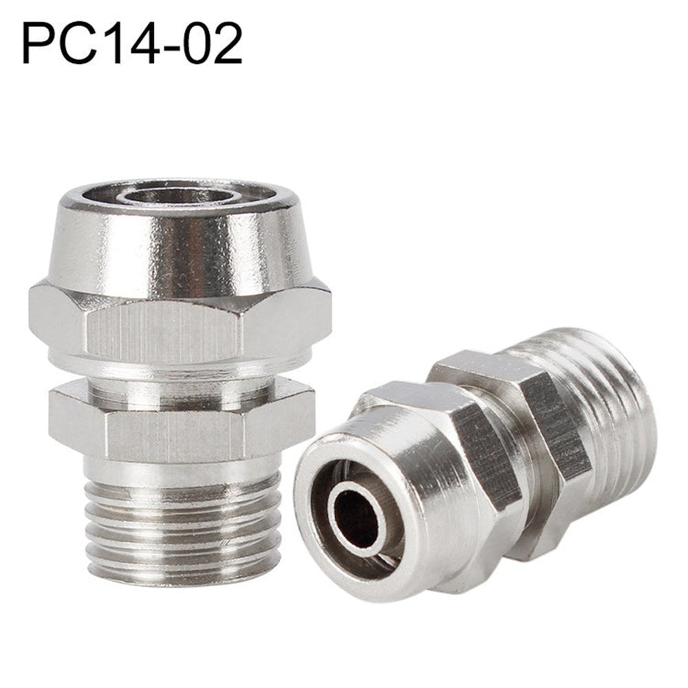 LAIZE Nickel Plated Copper Pneumatic Quick Fitting Connector, PC14-02, PC14-03, PC14-04, PC16-02, PC16-03, PC16-04