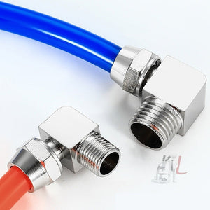 LAIZE Nickel Plated Copper Reducer Elbow Pneumatic Quick Fitting Connector, PL6-03, PL6-04, PL8-03, PL8-04, PL10-01, PL10-02, PL10-03, PL10-04, PL12-01, PL12-02, PL12-03, PL12-04