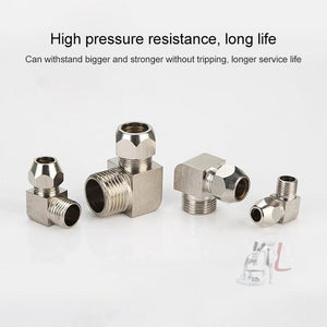 LAIZE Nickel Plated Copper Reducer Elbow Pneumatic Quick Fitting Connector, PL6-03, PL6-04, PL8-03, PL8-04, PL10-01, PL10-02, PL10-03, PL10-04, PL12-01, PL12-02, PL12-03, PL12-04