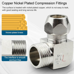 LAIZE Nickel Plated Copper Reducer Elbow Pneumatic Quick Fitting Connector, PL6-03, PL6-04, PL8-03, PL8-04, PL10-01, PL10-02, PL10-03, PL10-04, PL12-01, PL12-02, PL12-03, PL12-04