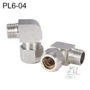 LAIZE Nickel Plated Copper Reducer Elbow Pneumatic Quick Fitting Connector, PL6-03, PL6-04, PL8-03, PL8-04, PL10-01, PL10-02, PL10-03, PL10-04, PL12-01, PL12-02, PL12-03, PL12-04