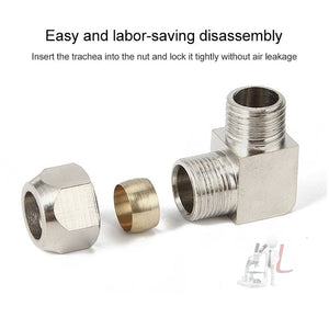 LAIZE Nickel Plated Copper Reducer Elbow Pneumatic Quick Fitting Connector, PL6-03, PL6-04, PL8-03, PL8-04, PL10-01, PL10-02, PL10-03, PL10-04, PL12-01, PL12-02, PL12-03, PL12-04