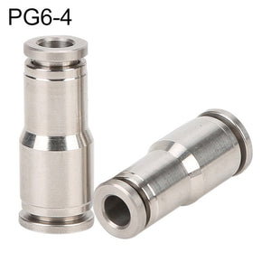 LAIZE Nickel Plated Copper Reducer Straight Pneumatic Quick Fitting Connector, PG6-4, PG8-6, PG10-6, PG10-8, PG12-8, PG12-10, PG16-12
