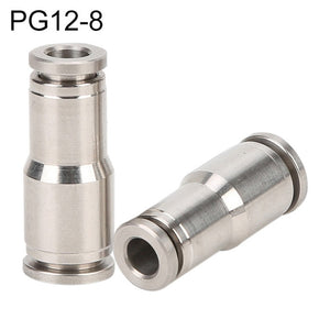 LAIZE Nickel Plated Copper Reducer Straight Pneumatic Quick Fitting Connector, PG6-4, PG8-6, PG10-6, PG10-8, PG12-8, PG12-10, PG16-12