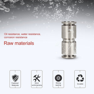 LAIZE Nickel Plated Copper Straight Pneumatic Quick Fitting Connector, PU-4, PU-6, PU-8, PU-10, PU-12, PU-14, PU-16