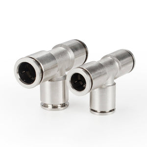 LAIZE Nickel Plated Copper Tee Pneumatic Quick Fitting Connector, PE-4, PE-6, PE-8, PE-10, PE-12, PE-14, PE-16