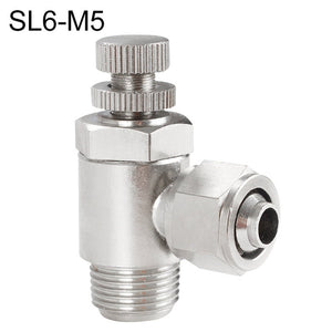 LAIZE Nickel Plated Copper Trachea Quick Fitting Throttle Valve Lock Female Connector, SL6-M5, SL6-01, SL6-02, SL6-03, SL6-04, SL8-01, SL8-02, SL8-03, SL8-04, SL10-01, SL10-02, SL10-03, SL10-04, SL12-02, SL12-03, SL12-04
