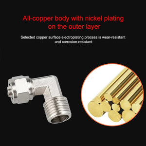 LAIZE Nickel Plated Copper Trachea Quick Fitting Twist Elbow Lock Female Connector, FL8-03, FL8-04, FL10-03, FL10-04, FL12-02, FL12-03, FL12-04