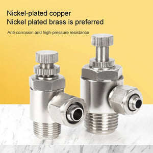 LAIZE Nickel Plated Copper Trachea Quick Fitting Throttle Valve Lock Female Connector, SL6-M5, SL6-01, SL6-02, SL6-03, SL6-04, SL8-01, SL8-02, SL8-03, SL8-04, SL10-01, SL10-02, SL10-03, SL10-04, SL12-02, SL12-03, SL12-04