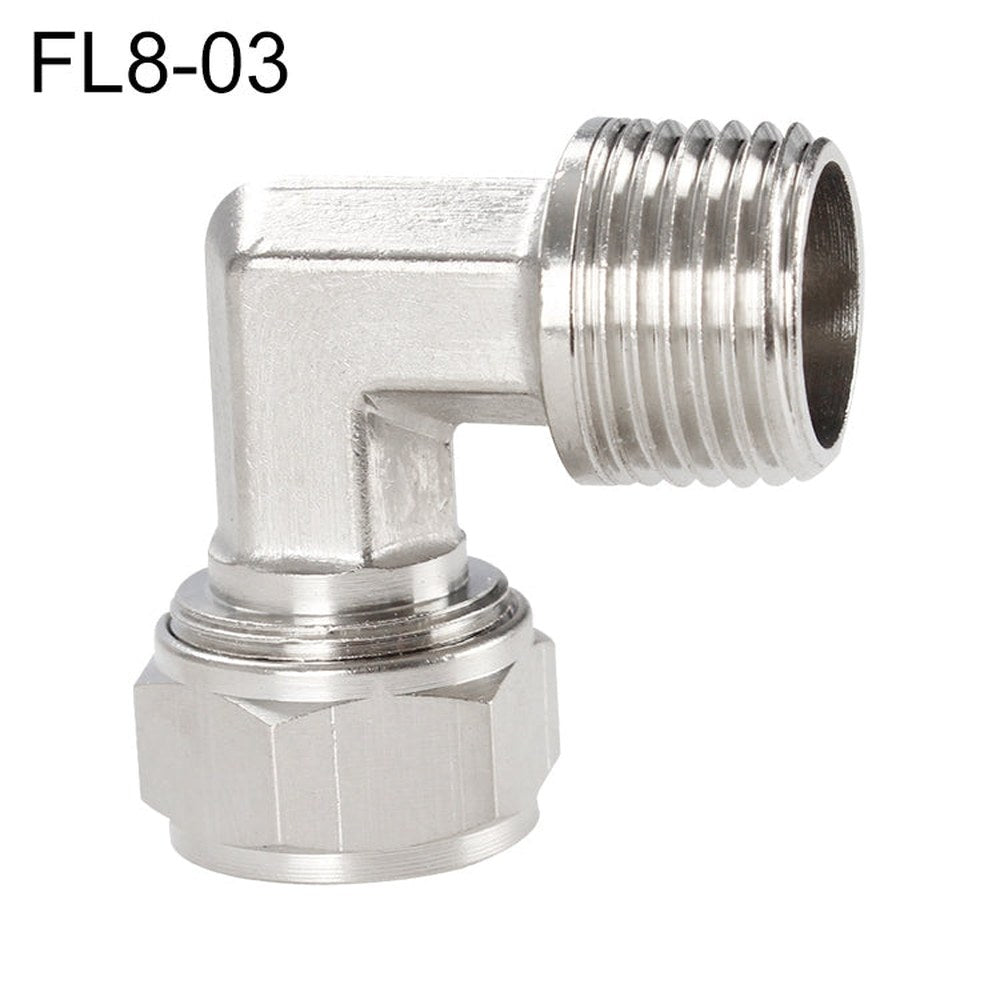 LAIZE Nickel Plated Copper Trachea Quick Fitting Twist Elbow Lock Female Connector, FL8-03, FL8-04, FL10-03, FL10-04, FL12-02, FL12-03, FL12-04