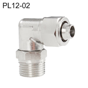 LAIZE Nickel Plated Copper Trachea Quick Fitting Twist Swivel Elbow Lock Female Connector, PL6-01, PL6-02, PL6-03, PL6-M5, PL8-01, PL8-02, PL8-03, PL8-04, PL10-01, PL10-02, PL10-03, PL10-04, PL12-02, PL12-03, PL12-04