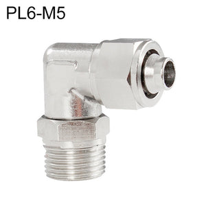 LAIZE Nickel Plated Copper Trachea Quick Fitting Twist Swivel Elbow Lock Female Connector, PL6-01, PL6-02, PL6-03, PL6-M5, PL8-01, PL8-02, PL8-03, PL8-04, PL10-01, PL10-02, PL10-03, PL10-04, PL12-02, PL12-03, PL12-04