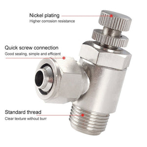 LAIZE Nickel Plated Copper Trachea Quick Fitting Throttle Valve Lock Female Connector, SL6-M5, SL6-01, SL6-02, SL6-03, SL6-04, SL8-01, SL8-02, SL8-03, SL8-04, SL10-01, SL10-02, SL10-03, SL10-04, SL12-02, SL12-03, SL12-04