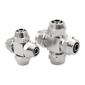 LAIZE Nickel Plated Copper Y-type Tee Pneumatic Quick Connector, PZA-4, PZA-6, PZA-8, PZA-10, PZA-12