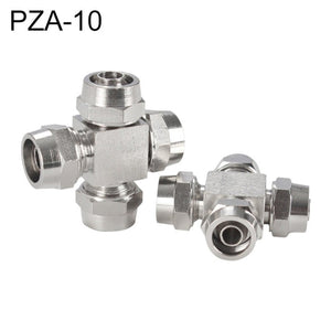 LAIZE Nickel Plated Copper Y-type Tee Pneumatic Quick Connector, PZA-4, PZA-6, PZA-8, PZA-10, PZA-12