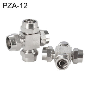 LAIZE Nickel Plated Copper Y-type Tee Pneumatic Quick Connector, PZA-4, PZA-6, PZA-8, PZA-10, PZA-12