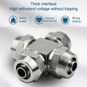 LAIZE Nickel Plated Copper Y-type Tee Pneumatic Quick Connector, PZA-4, PZA-6, PZA-8, PZA-10, PZA-12