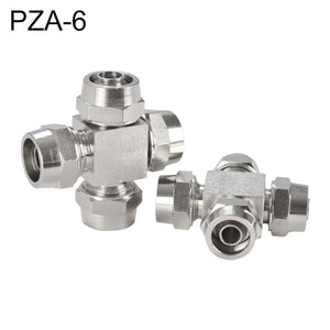 LAIZE Nickel Plated Copper Y-type Tee Pneumatic Quick Connector, PZA-4, PZA-6, PZA-8, PZA-10, PZA-12
