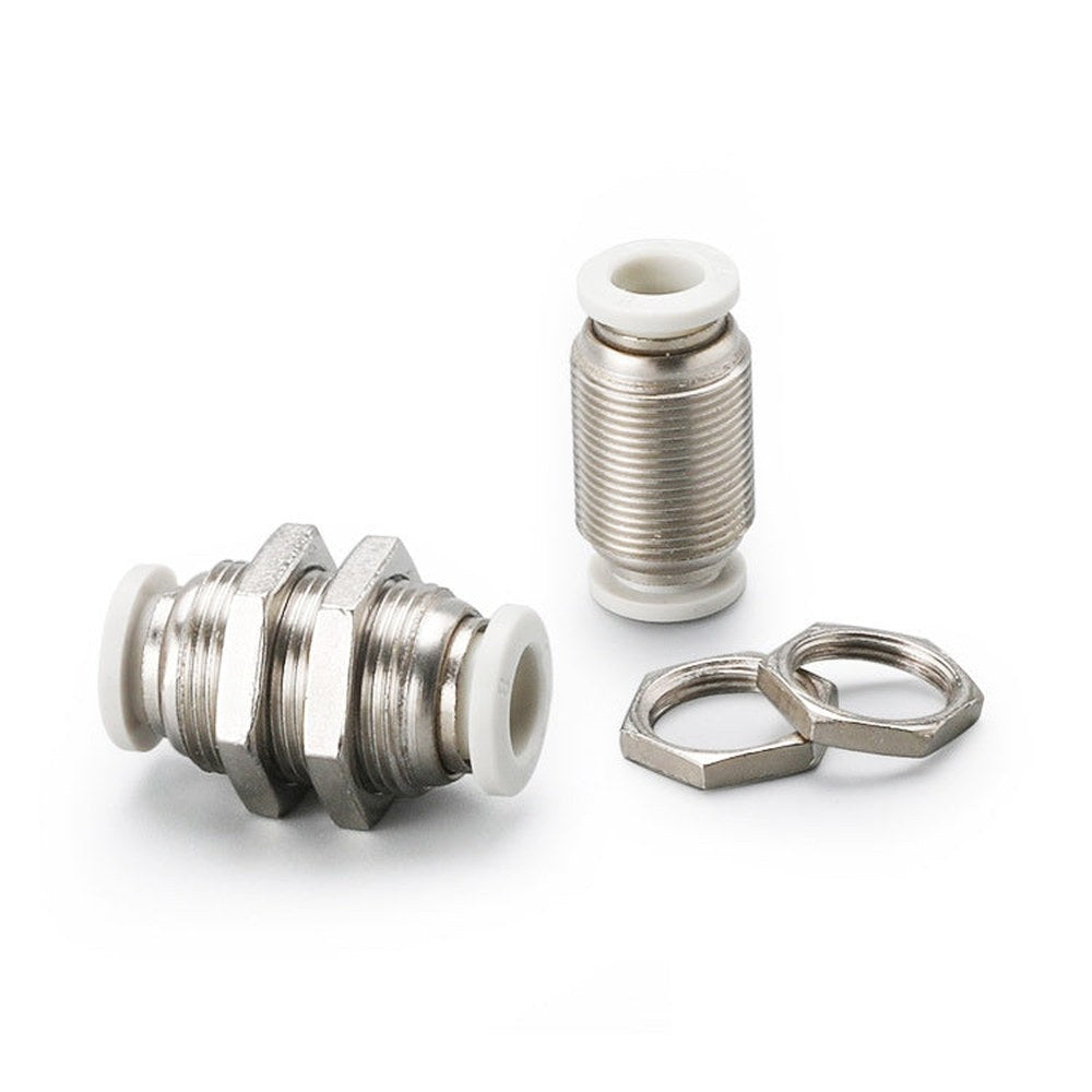 LAIZE PM Bulkhead Straight Pneumatic Quick Fitting Connector, PM-4, PM-6, PM-8, PM-10, PM-12